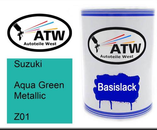 Suzuki, Aqua Green Metallic, Z01: 500ml Lackdose, von ATW Autoteile West.